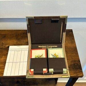 Travel Playing Card Set in "Card Caddy" Vinyl Case with Score Pads & Pencils